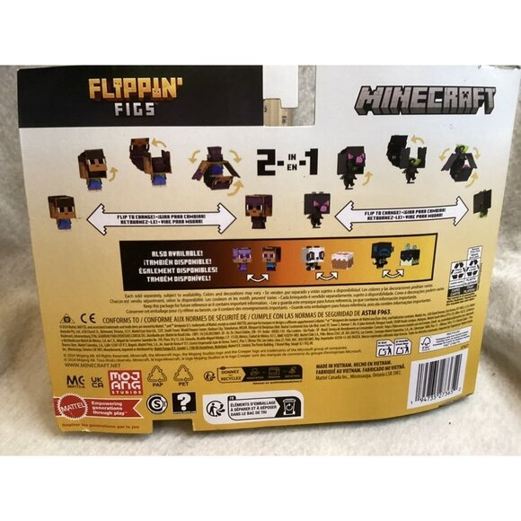 Minecraft Flippin Figs 2-In-1 Sunny & Ender Dragon Figures For Ages 6+ - Picture 4 of 4